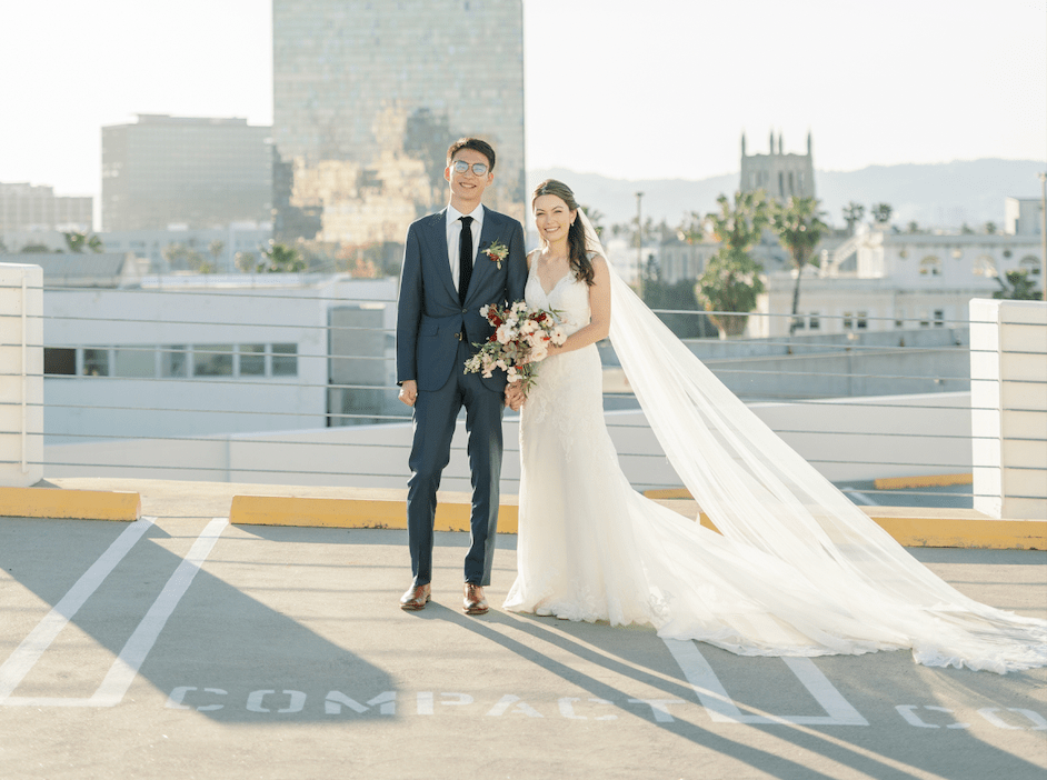 French Alencon Lace Modified A-Line/Drop Waist Open Back Wedding