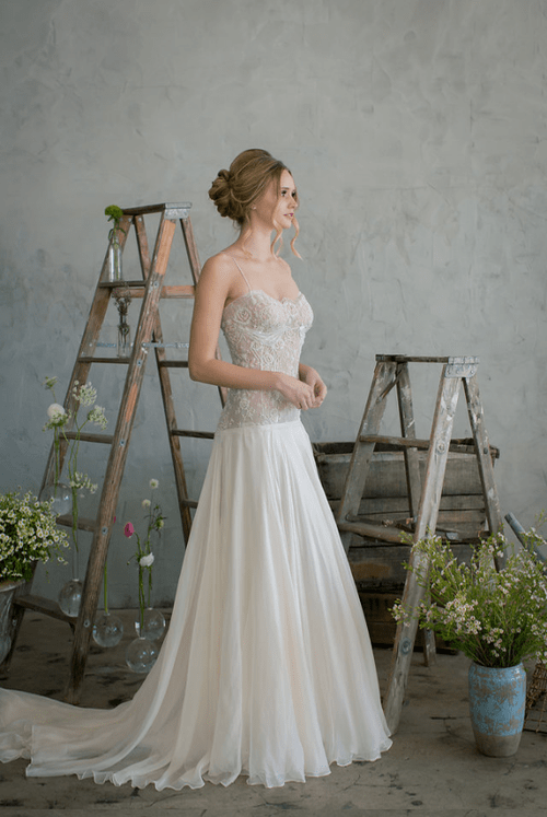 Chiffon skirt 2025 wedding dress