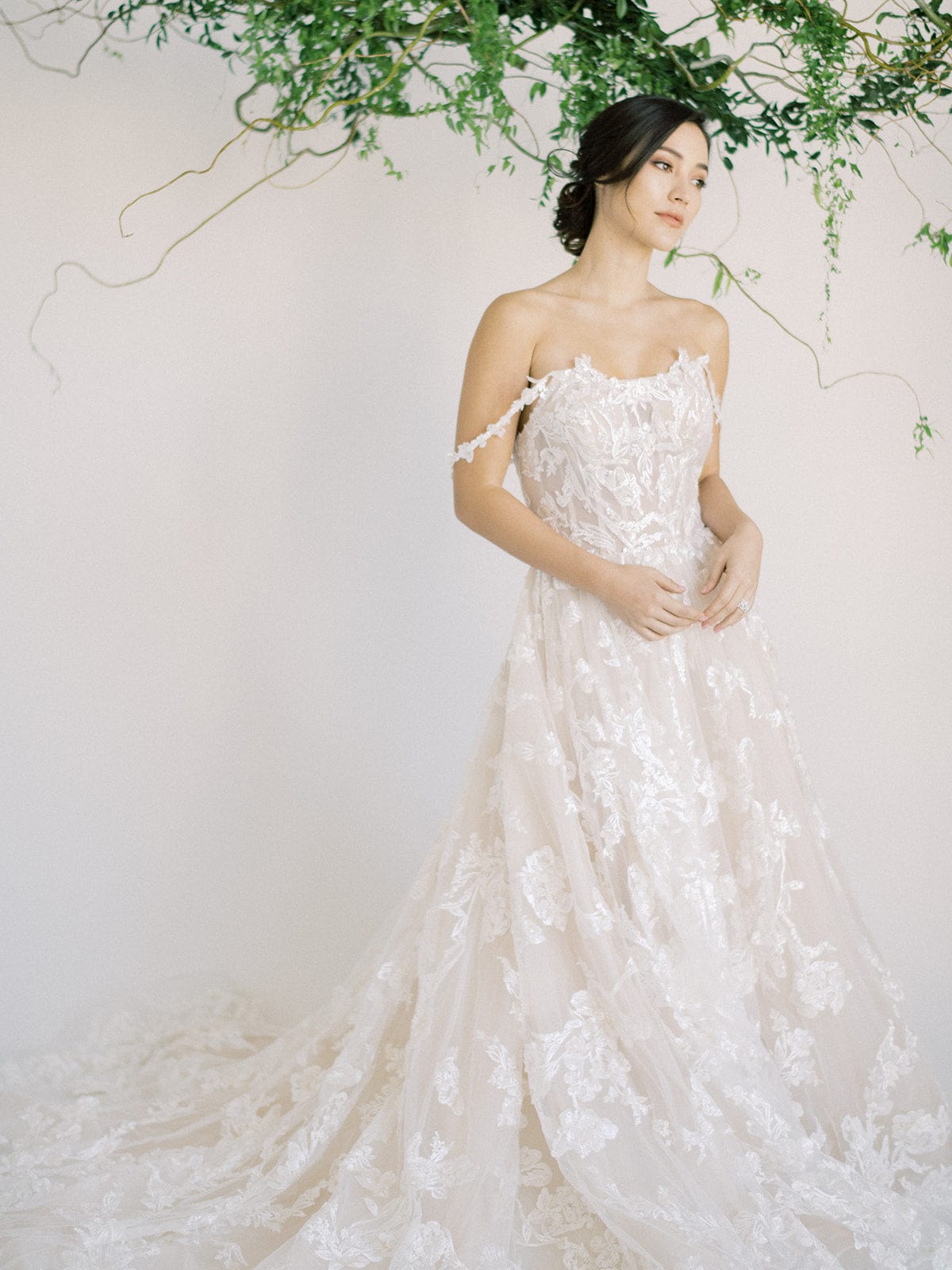 Tulle - A-Line Square Neck Corset Wedding Dress Spaghetti Straps, Blus Jinza Bridal Tulle - A-Line Square Neck Corset Wedding Dress Spaghetti Straps, Blus Jinza Bridal