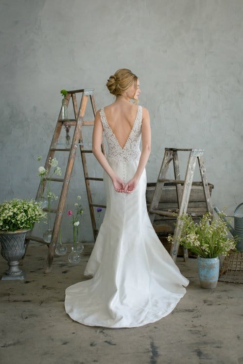 Silk Duchess Satin - Beaded Trumpet Mermaid Wedding Dress, White Jinza Bridal Silk Duchess Satin - Beaded Trumpet Mermaid Wedding Dress, White Jinza Bridal
