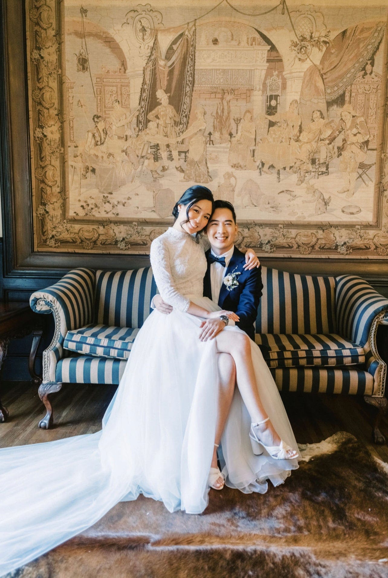 Beaded Lace Long Sleeve Jumpsuit Tulle A-Line Two-Piece Wedding