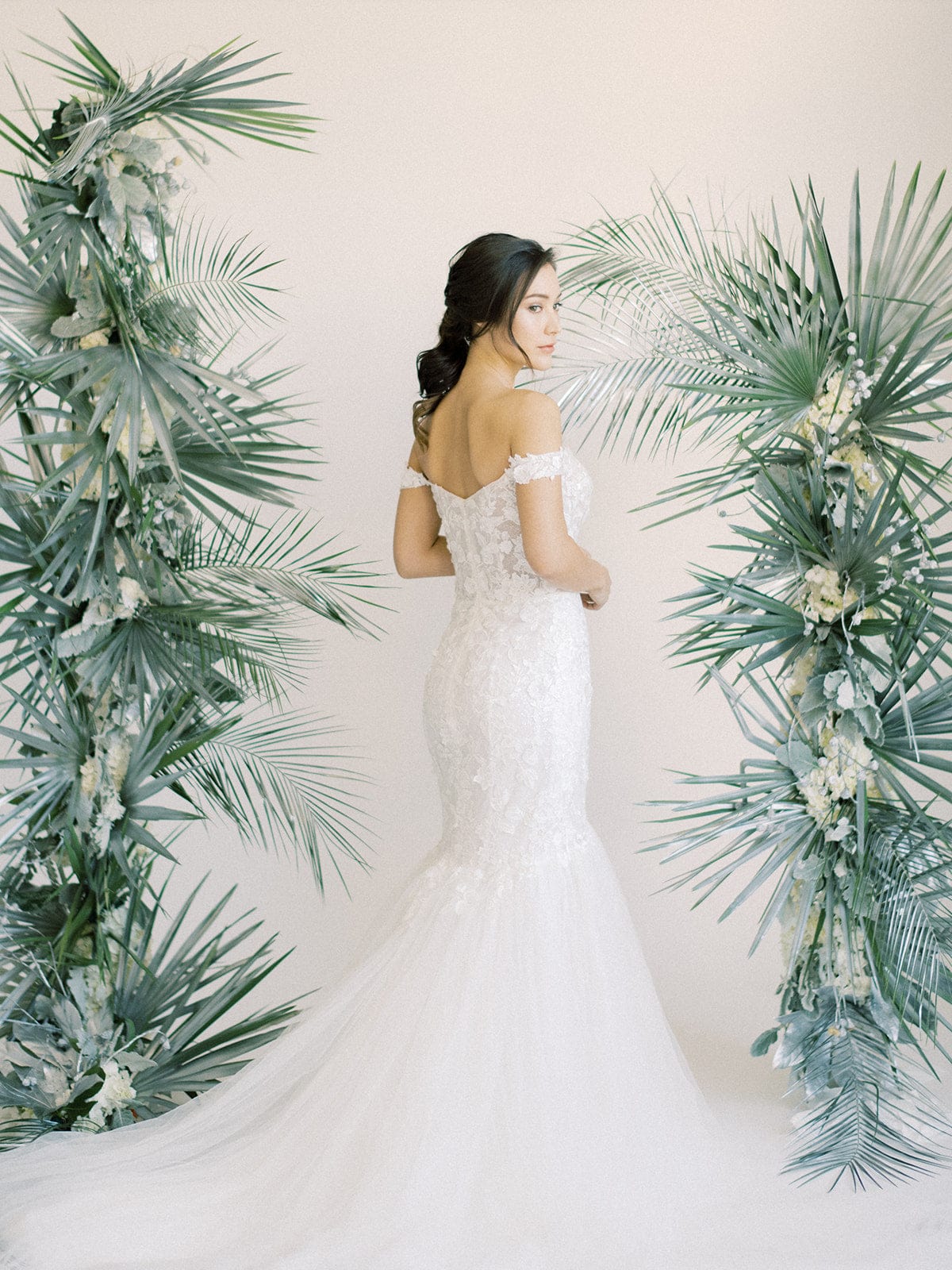 royal lace off the shoulder sparkly wedding dress meryem Royal Lace Off-The-Shoulder Sparkly Wedding Dress Meryem OLIVIA BOTTEGA